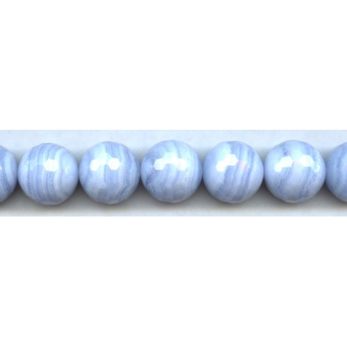 145-1147 Blue Lace Agate <br>18mm Faceted Round