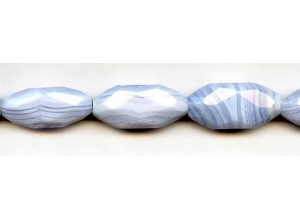 Blue Lace Agate 13x30 Faceted Flat Oval