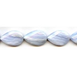 Blue Lace Agate 20x30 Faceted Pear