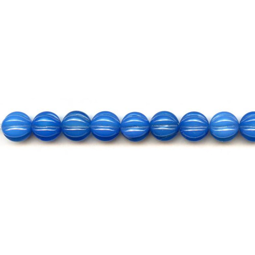 146-1039 Blue Onyx <br>12mm Corrugated Round