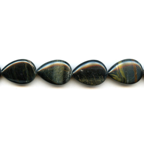 147-1127 Blue Tiger Eye <br>18x25 Flat Pear