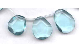 Blue Quartz 25-30mm Faceted Pebble Drop