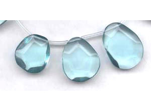 Blue Quartz 25-30mm Faceted Pebble Drop