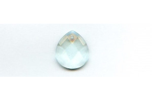 Blue Quartz 25x22 Faceted Flat Pear Pendant