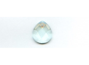 Blue Quartz 25x22 Faceted Flat Pear Pendant