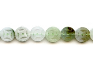 Burma Jade 15mm Carved Coin