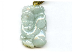 Burma Jade 54x35 Carved Pendant