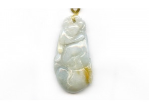 Burma Jade 52x26 Carved Pendant