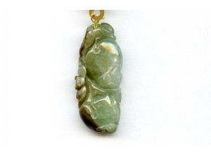 Burma Jade 49x20 Carved Pendant