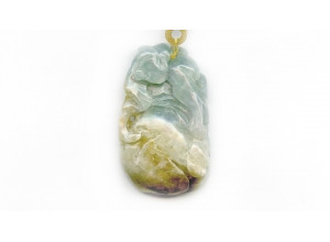 Burma Jade 45x28 Carved Pendant