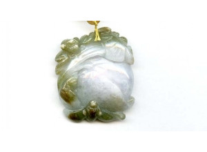 Burma Jade 40x36 Carved Pendant