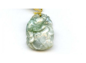 Burma Jade 40x32 Carved Pendant