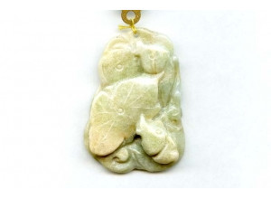 Burma Jade 50x36 Carved Pendant