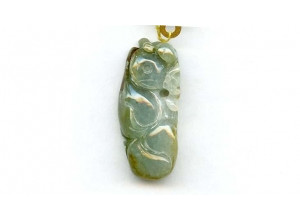 Burma Jade 44x20 Carved Pendant