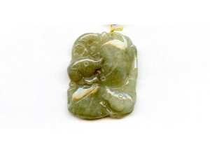 Burma Jade 40x35 Carved Pendant