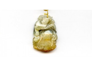 Burma Jade 40x27 Carved Pendant