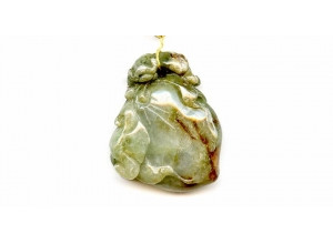 Burma Jade 42x34  Carved Pendant