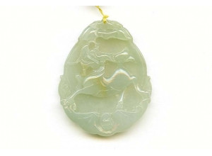 Burma Jade 51x42 Carved Pendant