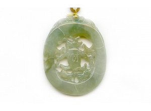 Burma Jade 52x42 Carved Pendant