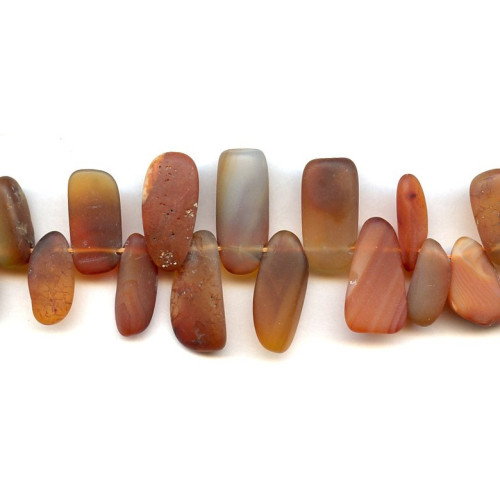 101-2648 Matte Natural Carnelian <br>22x Rough Drop