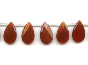 Carnelian 15x25 Flat Pear Briolette