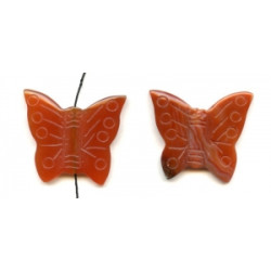 Carnelian 35x40 Carved Butterfly Pendant