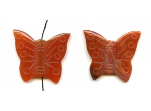 Carnelian 35x40 Carved Butterfly Pendant