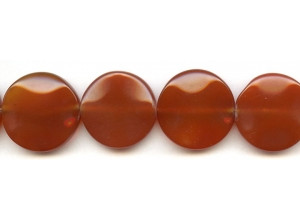 Carnelian 26mm Waved Coin