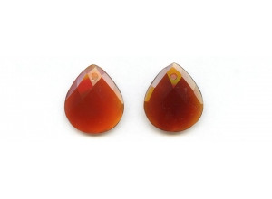 Carnelian 22x25 Faceted Flat Pear Pendant