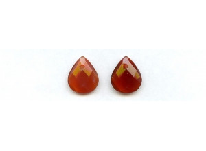 Carnelian 15x18 Faceted Flat Pear Pendant