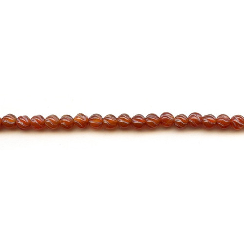 153-1497 Carnelian <br>6mm S-Corrugated Round