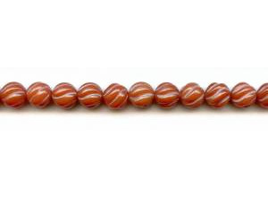 Carnelian 10mm S-Corrugated Round