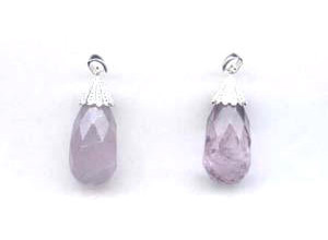 Cape Amethyst 16x32 Capped Briolette Pendant