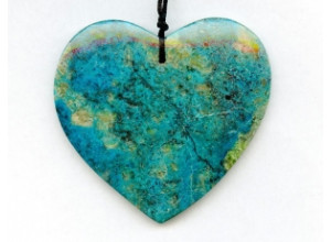 Chrysocolla 65x Heart Pendant