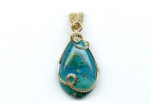 Chrysocolla 54x26 Wired Pendant