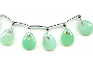 Chrysoprase 16-18x Faceted Flat Pear Briolette