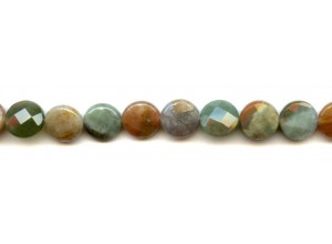 Fancy Jasper 12mm Faceted Coin