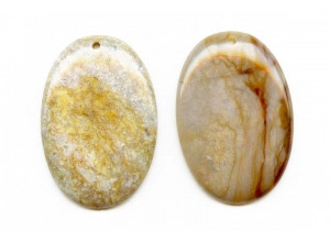 Fancy Jasper 52x36 Flat Oval Pendant