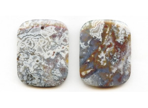 Fancy Jasper 45x35 Flat Rectangle Pendant