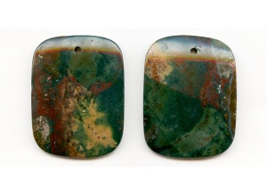 Fancy Jasper 45x35 Flat Rectangle Pendant