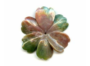 Fancy Jasper 60-65mm Flower Pendant