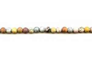 Matte Flower Jasper 6mm Round