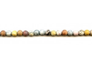 Matte Flower Jasper 6mm Round