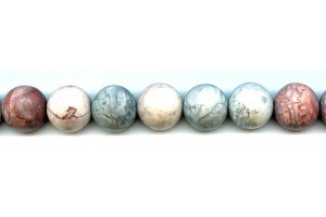 Matte Flower Jasper 14mm Round