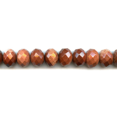 164-1019 Goldstone <br>16mm Faceted Rondell