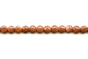 Goldstone 8mm Faceted Coin