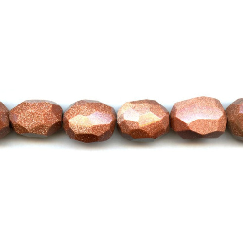 164-1026 Goldstone <br>18x22 Faceted Nugget