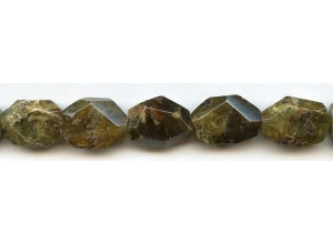 Green Garnet 16x Faceted Flat Nugget