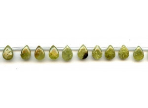 Green Garnet 7x10mm Flat Pear Drop