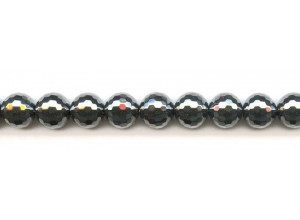 Hematine 12mm Faceted Round